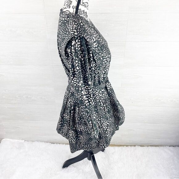 Sea New York Calla Dotted Print Belted Puff Sleeve Fit and Flare Dress - Picture 4 of 8